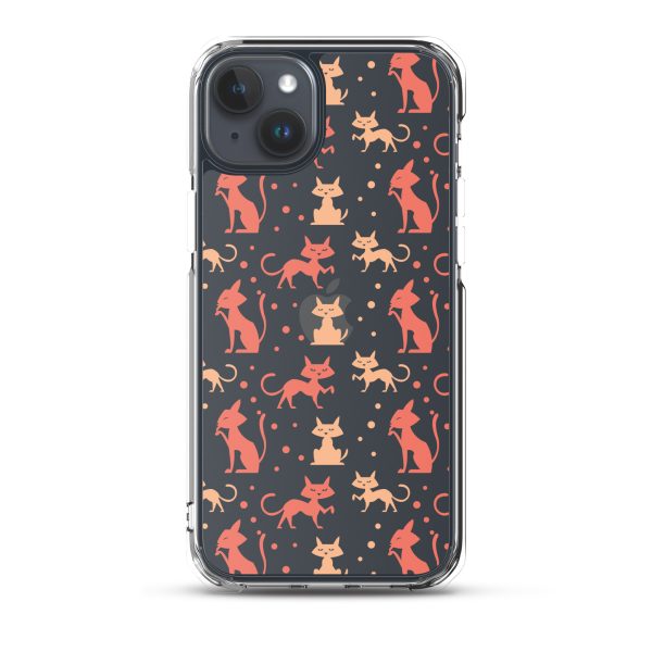 Cat Silhouettes Seamless iPhone Clear Case