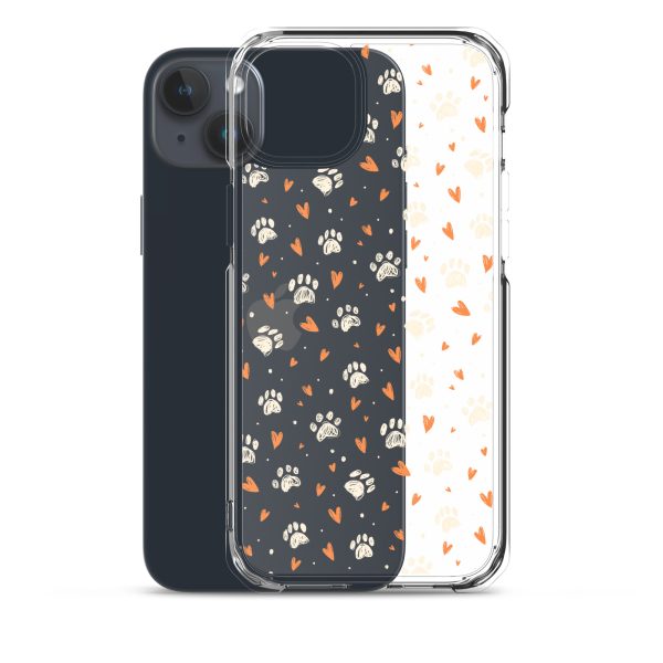 Paws Prints Hearts iPhone Clear Case