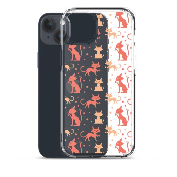 Cat Silhouettes Seamless iPhone Clear Case