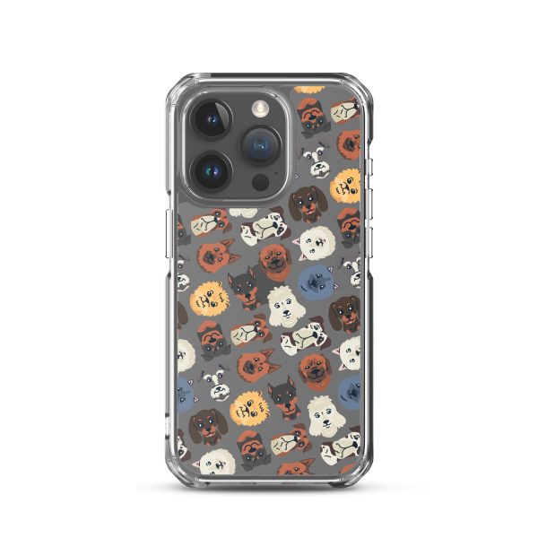 Dog Heads Seamless iPhone Clear Case
