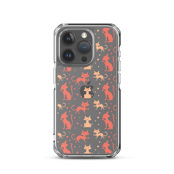 Cat Silhouettes Seamless iPhone Clear Case