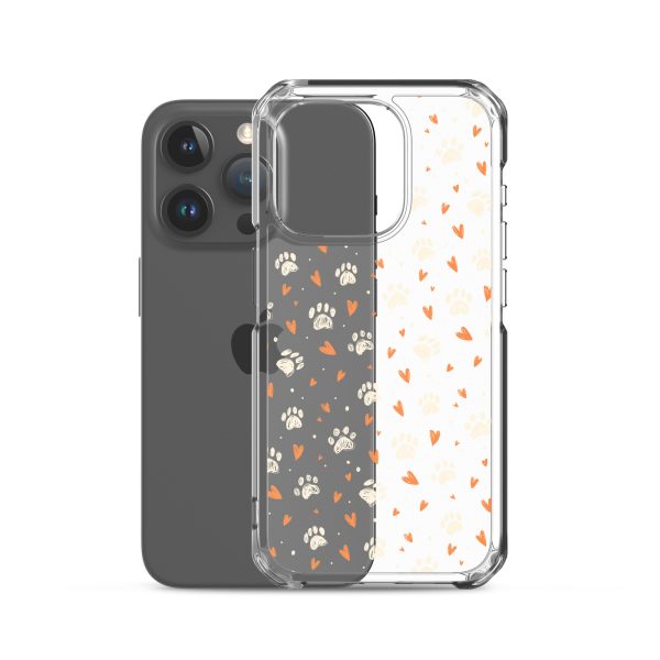 Paws Prints Hearts iPhone Clear Case