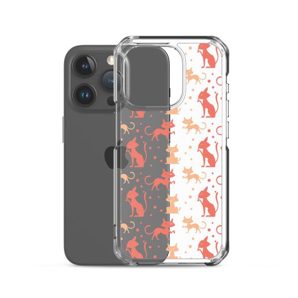 Cat Silhouettes Seamless iPhone Clear Case