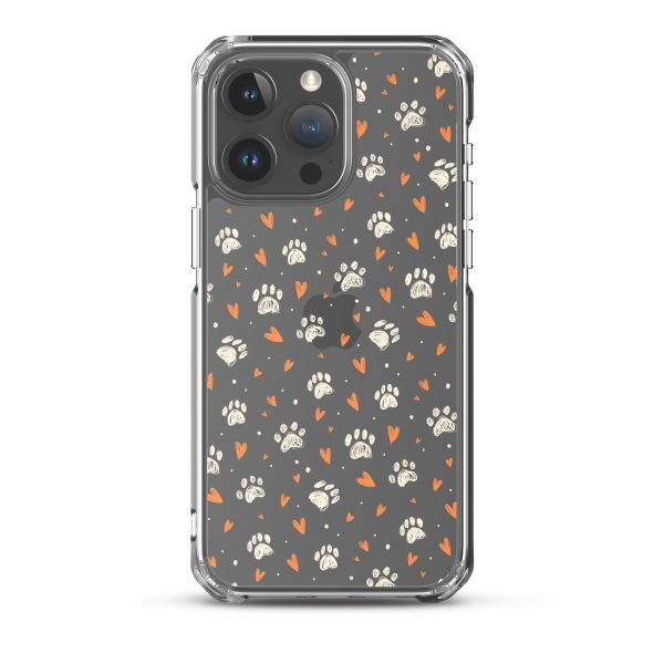 Paws Prints Hearts iPhone Clear Case