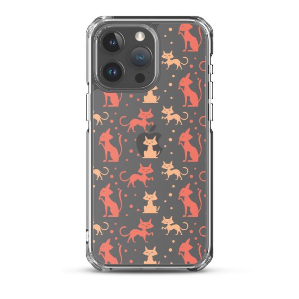 Cat Silhouettes Seamless iPhone Clear Case