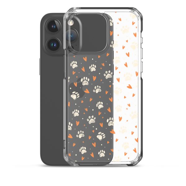 Paws Prints Hearts iPhone Clear Case