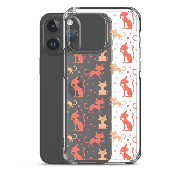 Cat Silhouettes Seamless iPhone Clear Case