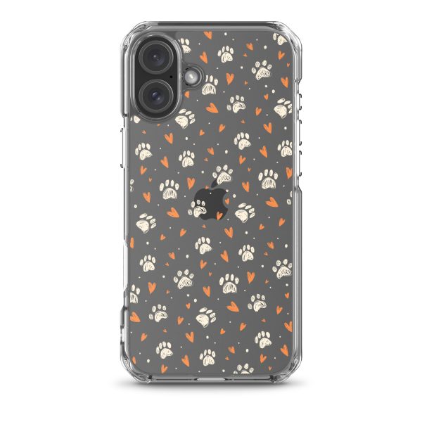 Paws Prints Hearts iPhone Clear Case