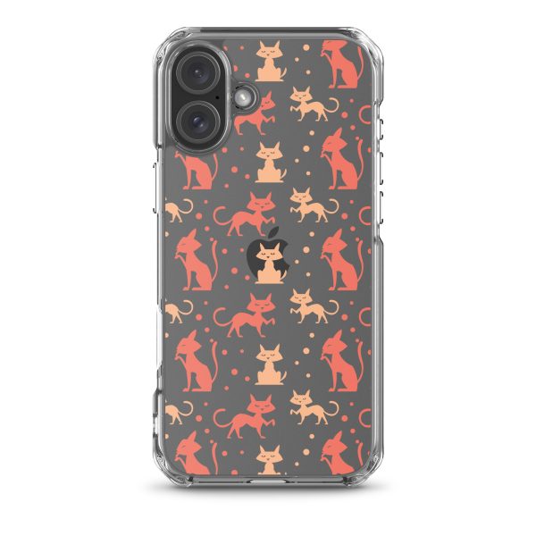 Cat Silhouettes Seamless iPhone Clear Case