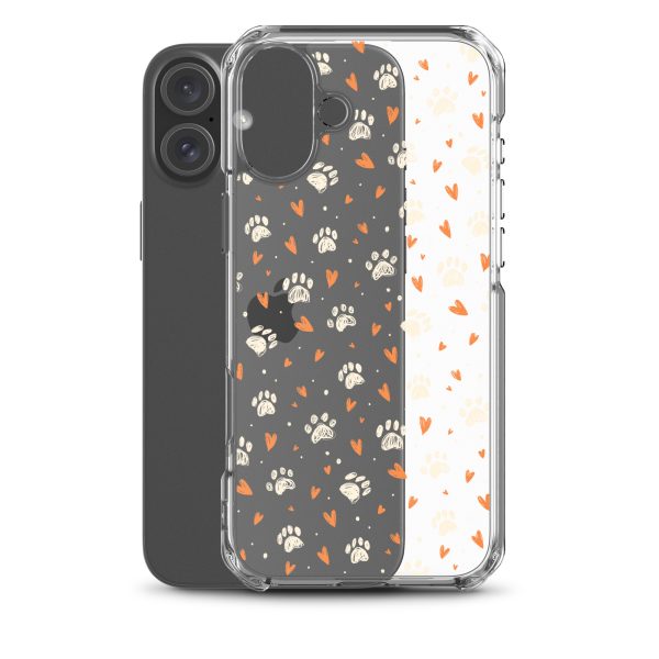Paws Prints Hearts iPhone Clear Case