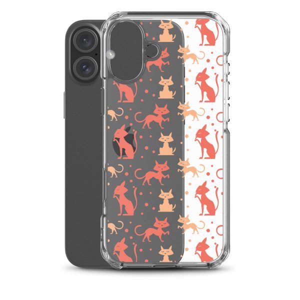Cat Silhouettes Seamless iPhone Clear Case