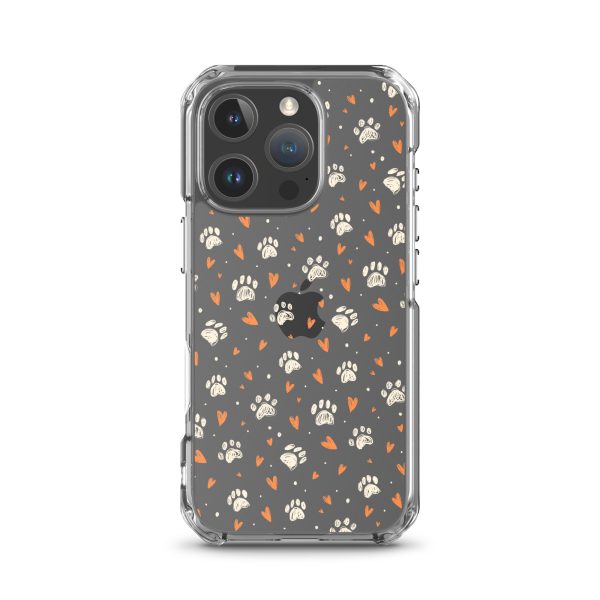 Paws Prints Hearts iPhone Clear Case