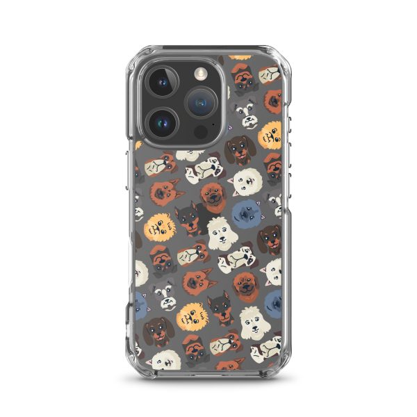 Dog Heads Seamless iPhone Clear Case
