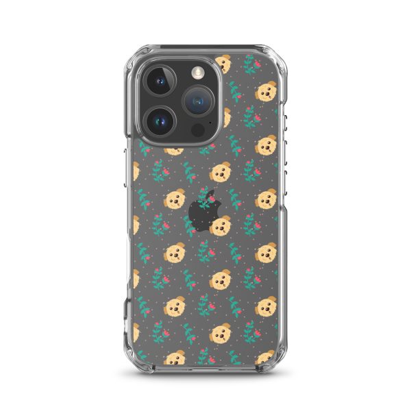 clear-case-for-iphone-iphone-16-pro-case-on-phone-6a1d6bd25bbe2.jpg Dogs and Flowers iPhone Clear Case
