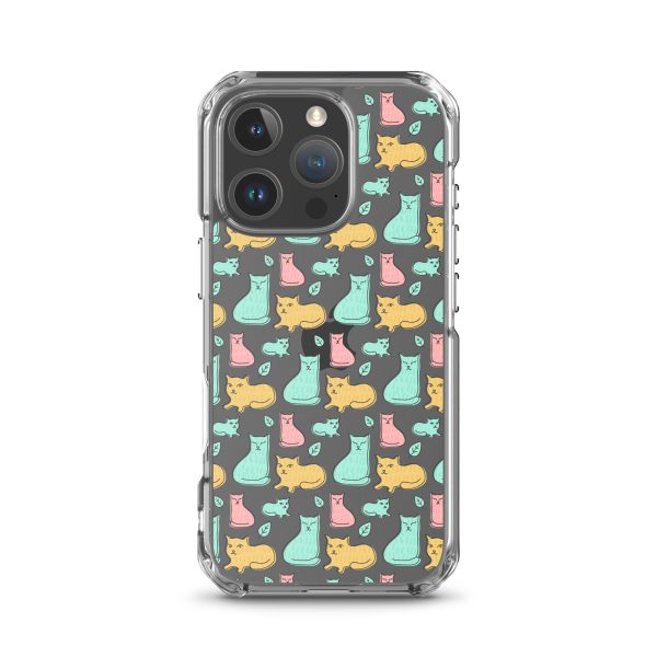 clear-case-for-iphone-iphone-16-pro-case-on-phone-6a1d6df614b9b.jpg Cat Cute Colorful iPhone Clear Case