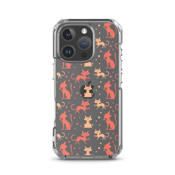 Cat Silhouettes Seamless iPhone Clear Case