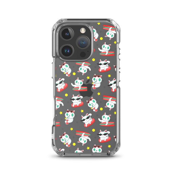 clear-case-for-iphone-iphone-16-pro-case-on-phone-6a1d6f6a9fd9e.jpg Cat Surfing iPhone Clear Case