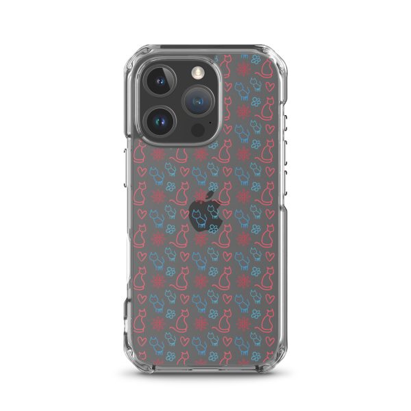 clear-case-for-iphone-iphone-16-pro-case-on-phone-6a1d6fc0b1173.jpg Cats and Flowers iPhone Clear Case