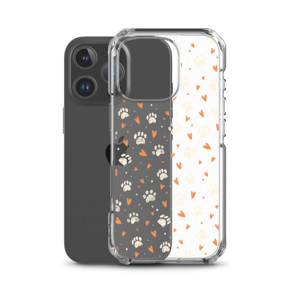 Paws Prints Hearts iPhone Clear Case