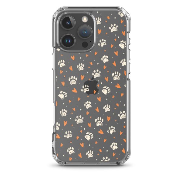 Paws Prints Hearts iPhone Clear Case