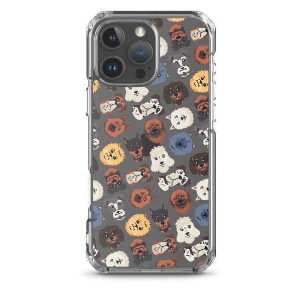 Dog Heads Seamless iPhone Clear Case