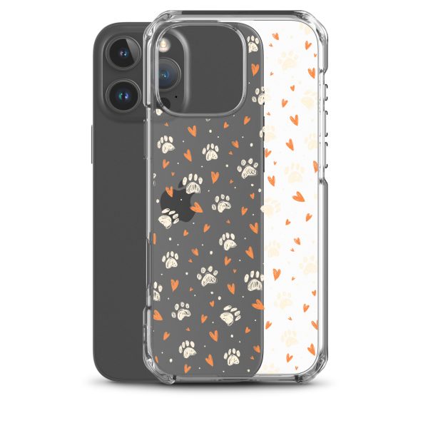 Paws Prints Hearts iPhone Clear Case