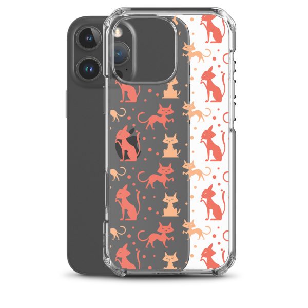 Cat Silhouettes Seamless iPhone Clear Case
