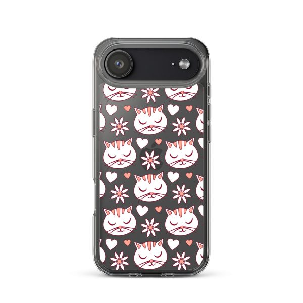 Cat Flowers and Hearts iPhone Clear Case