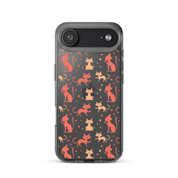 Cat Silhouettes Seamless iPhone Clear Case