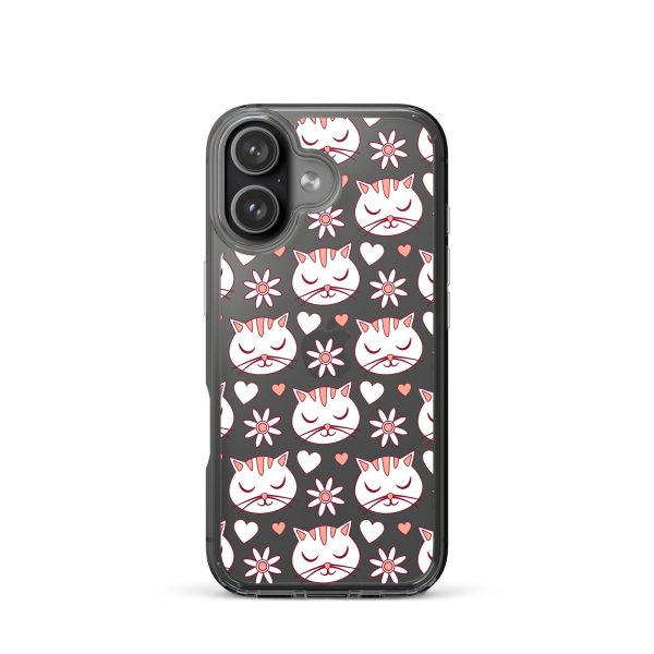 Cat Flowers and Hearts iPhone Clear Case