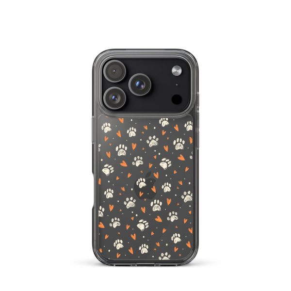 Paws Prints Hearts iPhone Clear Case