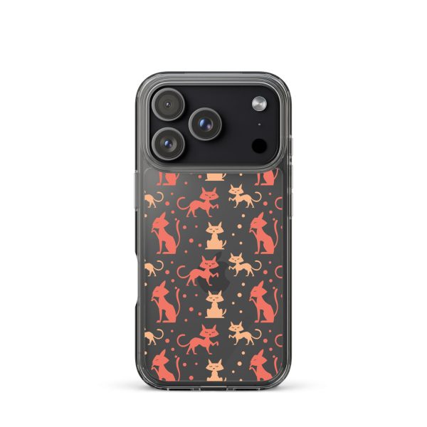 Cat Silhouettes Seamless iPhone Clear Case
