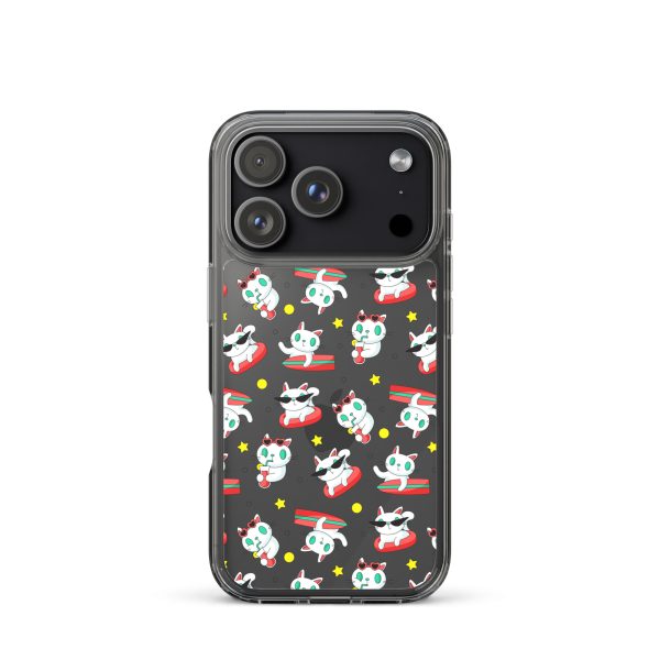 clear-case-for-iphone-iphone-17-pro-case-on-phone-6a1d6f6aa026f.jpg Cat Surfing iPhone Clear Case