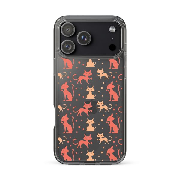 Cat Silhouettes Seamless iPhone Clear Case