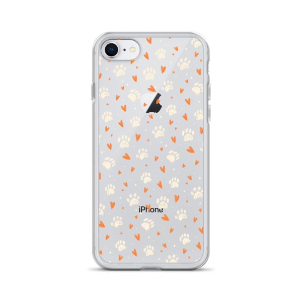 Paws Prints Hearts iPhone Clear Case