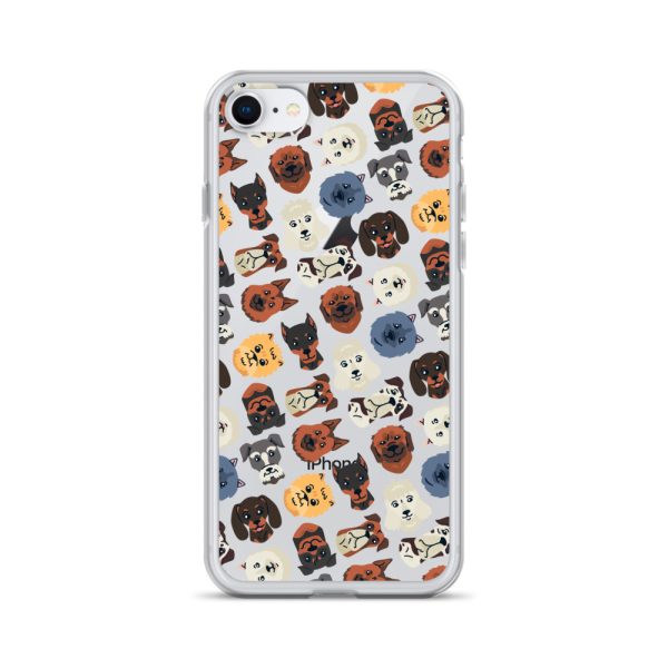 Dog Heads Seamless iPhone Clear Case