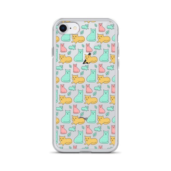 clear-case-for-iphone-iphone-7-8-case-on-phone-6a1d6df61510c.jpg Cat Cute Colorful iPhone Clear Case