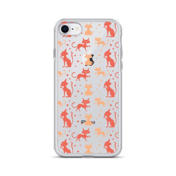 Cat Silhouettes Seamless iPhone Clear Case
