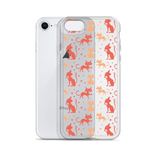 Cat Silhouettes Seamless iPhone Clear Case