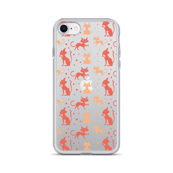 Cat Silhouettes Seamless iPhone Clear Case