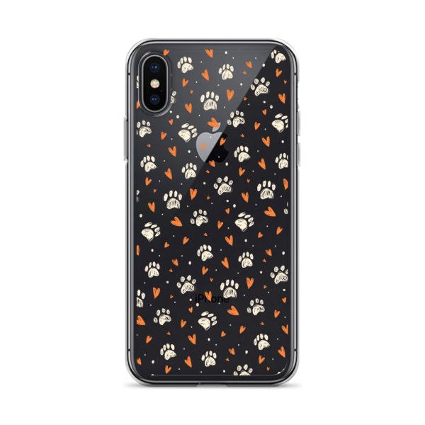 Paws Prints Hearts iPhone Clear Case