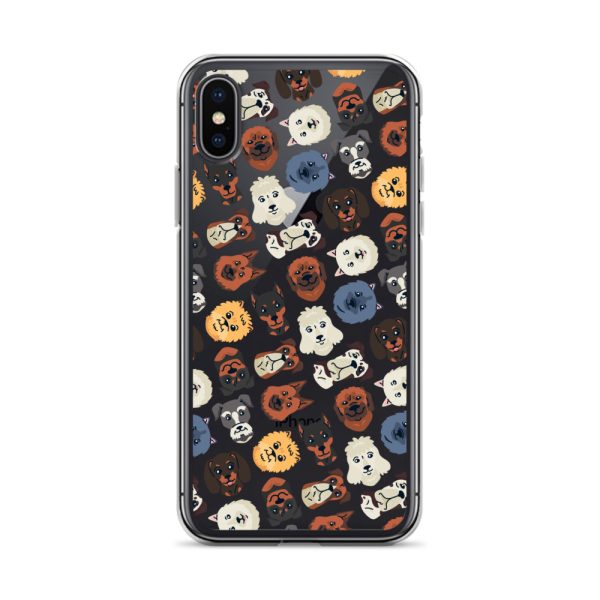 Dog Heads Seamless iPhone Clear Case