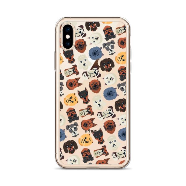 Dog Heads Seamless iPhone Clear Case