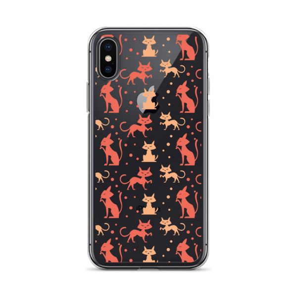 Cat Silhouettes Seamless iPhone Clear Case