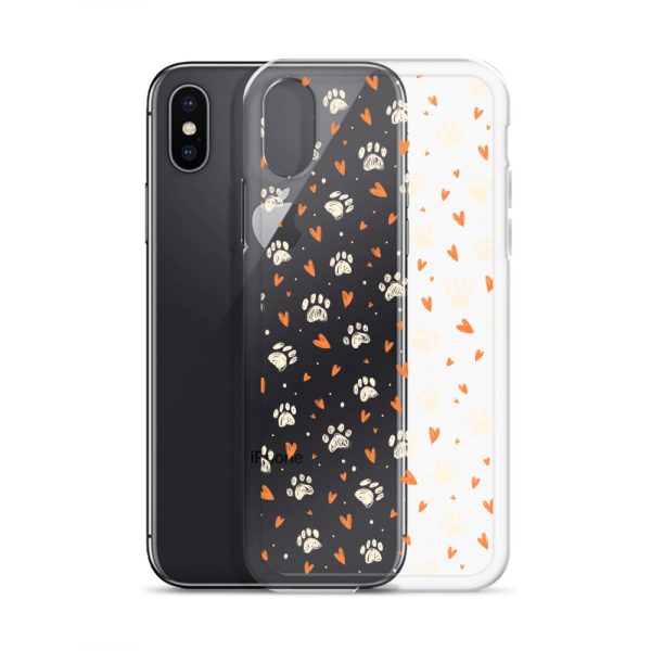 Paws Prints Hearts iPhone Clear Case