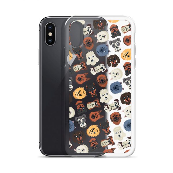 Dog Heads Seamless iPhone Clear Case