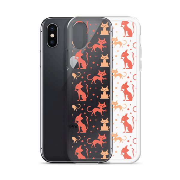 Cat Silhouettes Seamless iPhone Clear Case