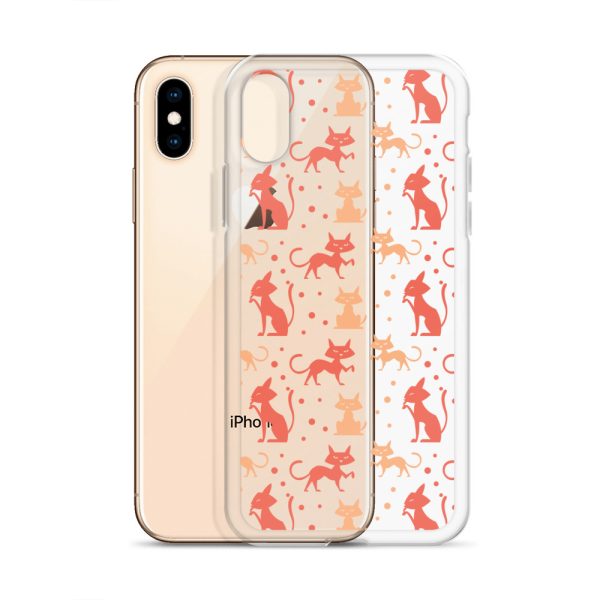 Cat Silhouettes Seamless iPhone Clear Case