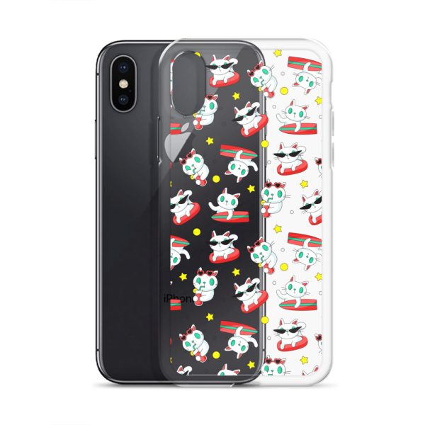 clear-case-for-iphone-iphone-x-xs-case-with-phone-6a1d6f6aa0723.jpg Cat Surfing iPhone Clear Case