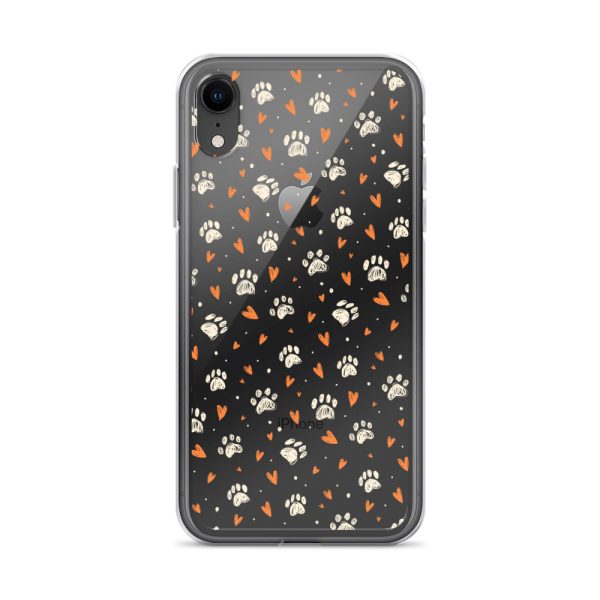 Paws Prints Hearts iPhone Clear Case